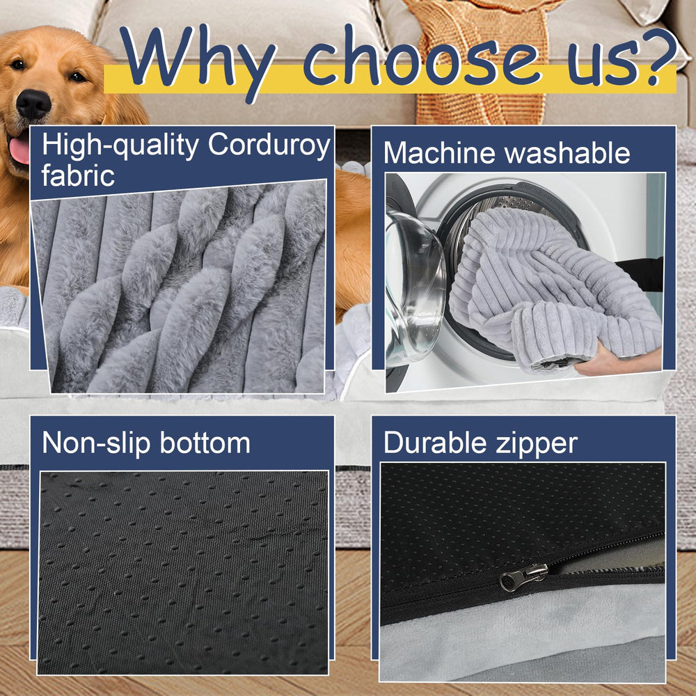 Wn's Day orthopedic dog bed XL rose velvet fabric offers soft, pet-friendly texture.