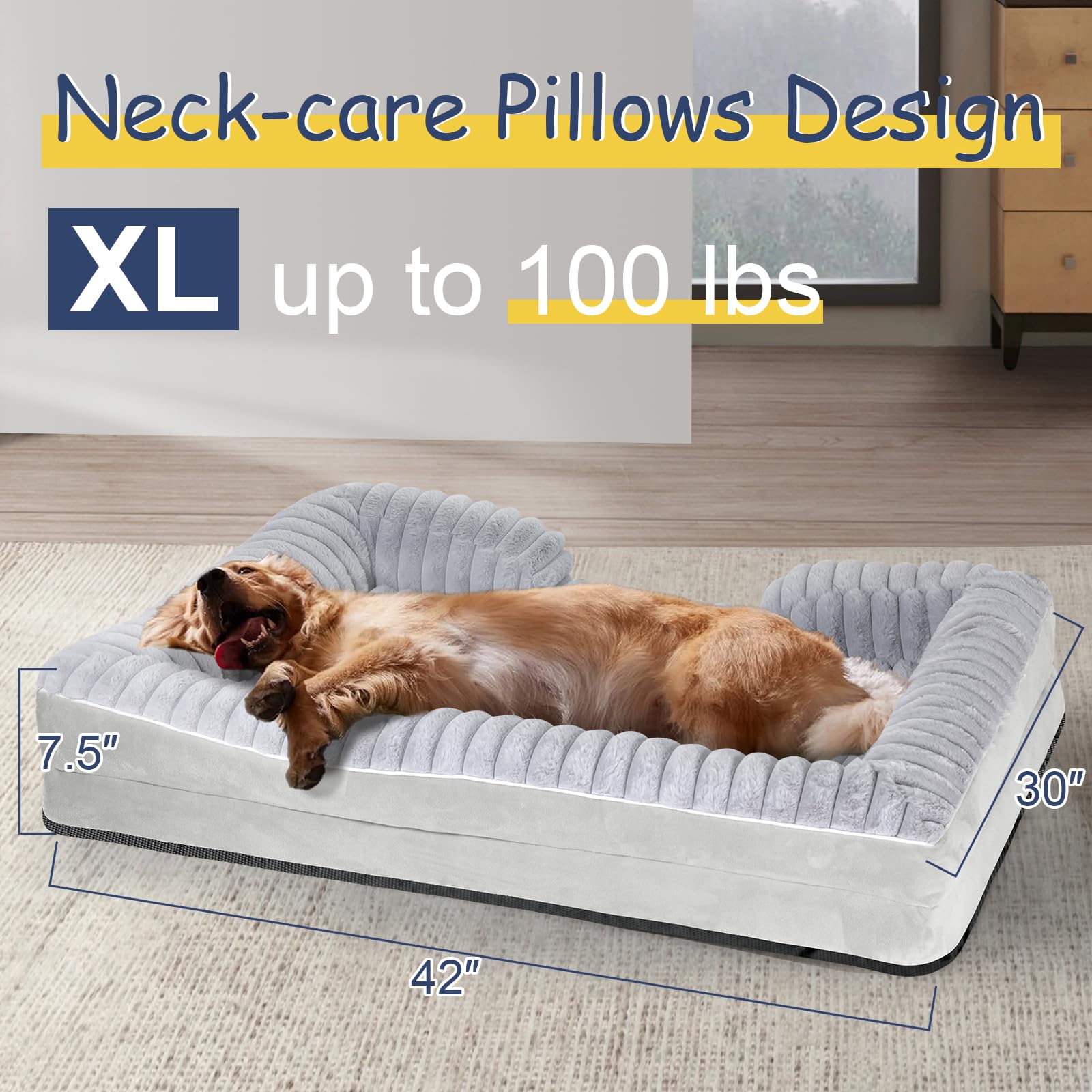 Wn's Day orthopedic dog bed XL waterproof layer helps keep the bed clean.