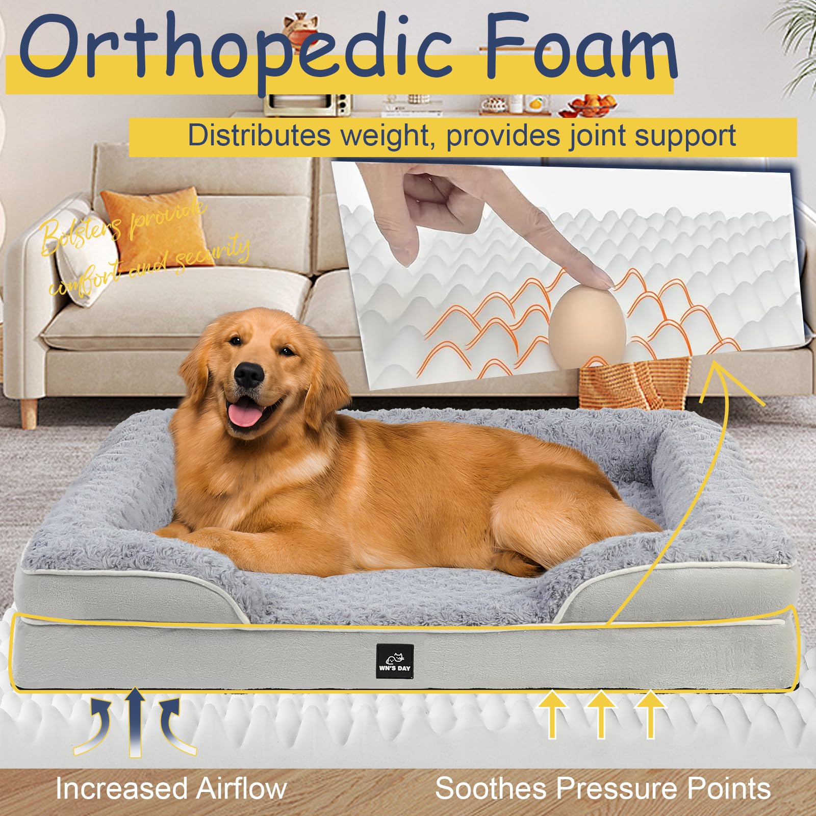 Wn's Day rose-velvet-fabric-cover provides soft, pet-friendly comfort