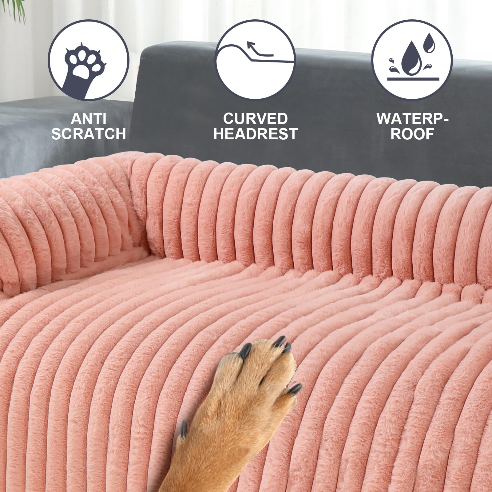 Wn's Day waterproof sofa bed pink XL guards furniture from spills and pet accidents.