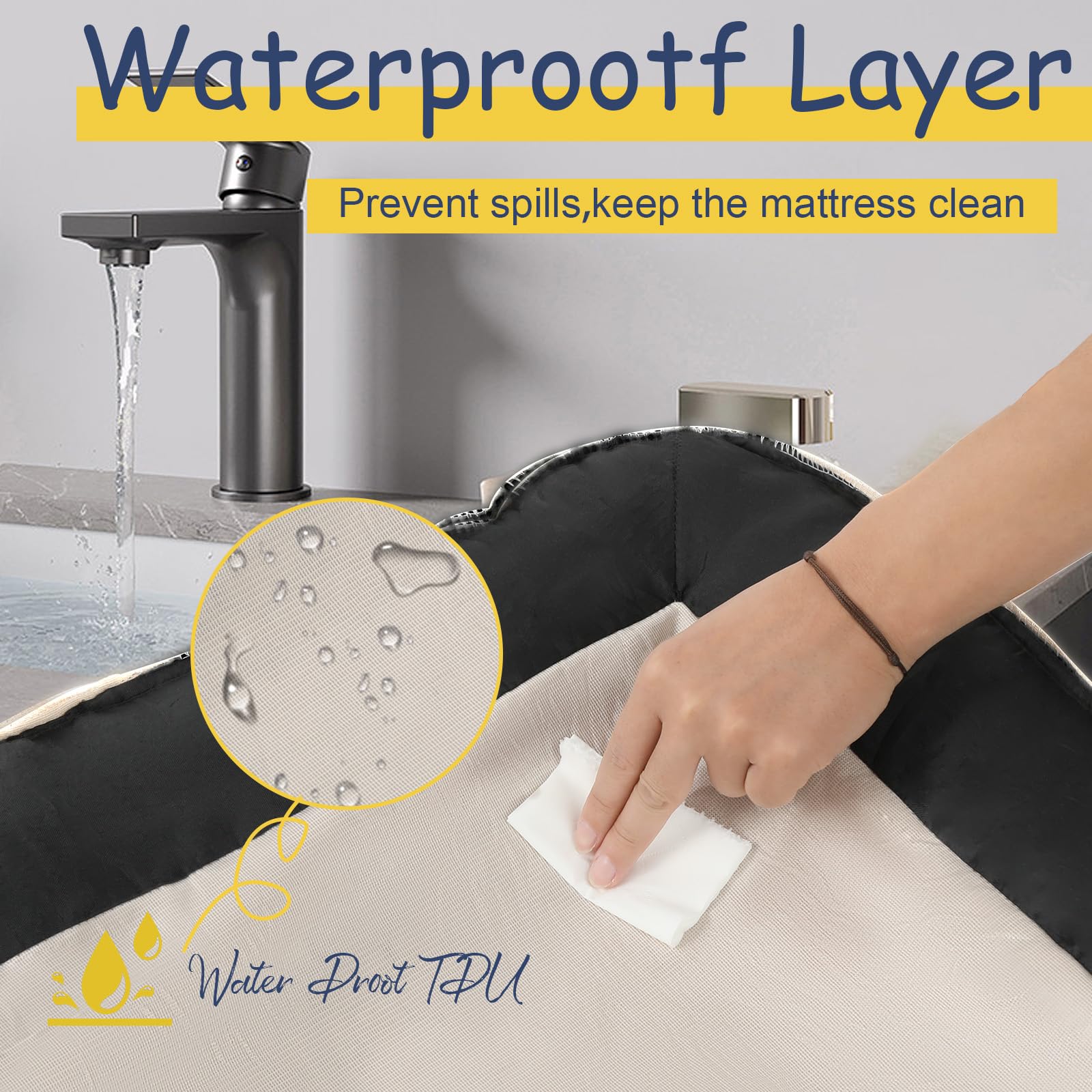 Wn's Day TPU waterproof layer protects foam from spills for easy cleaning