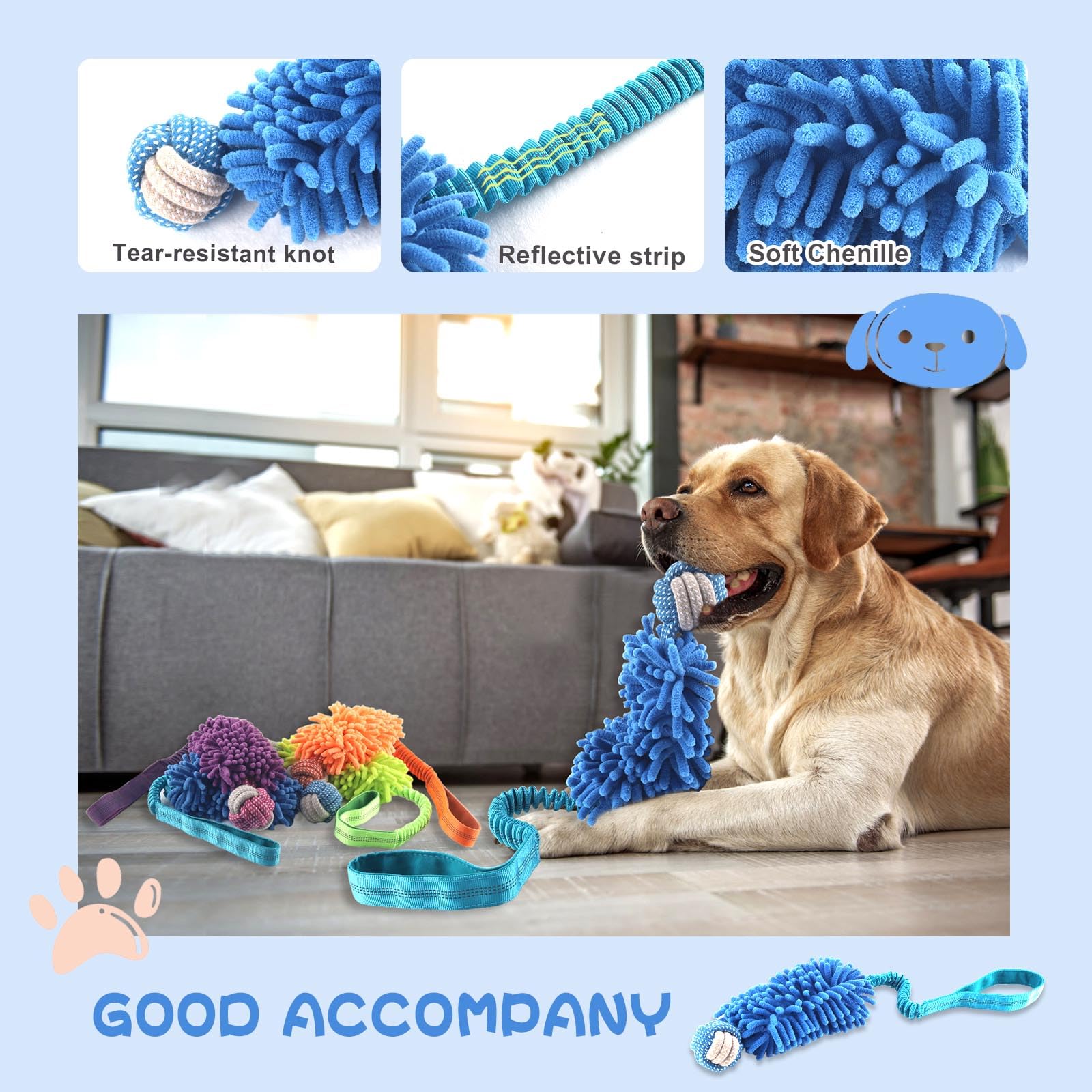 Wodoca colorful dog toy attracts attention with bright colors and playful energy.