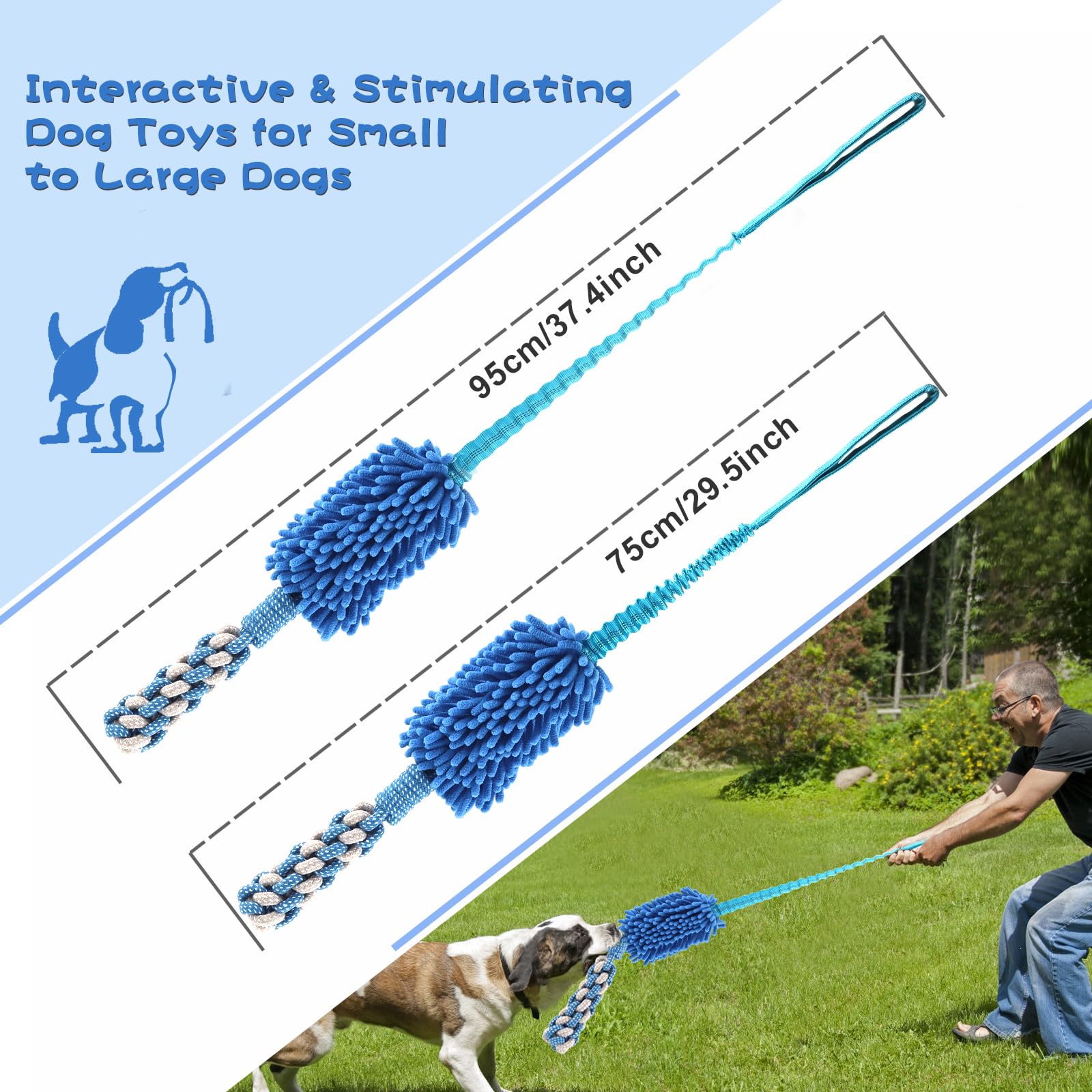 Wodoca puppy chew toy rope blue designed for training and interactive play