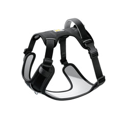 WOOFO Core harness front view in Shadow Black with reflective trim for safer evening strolls.