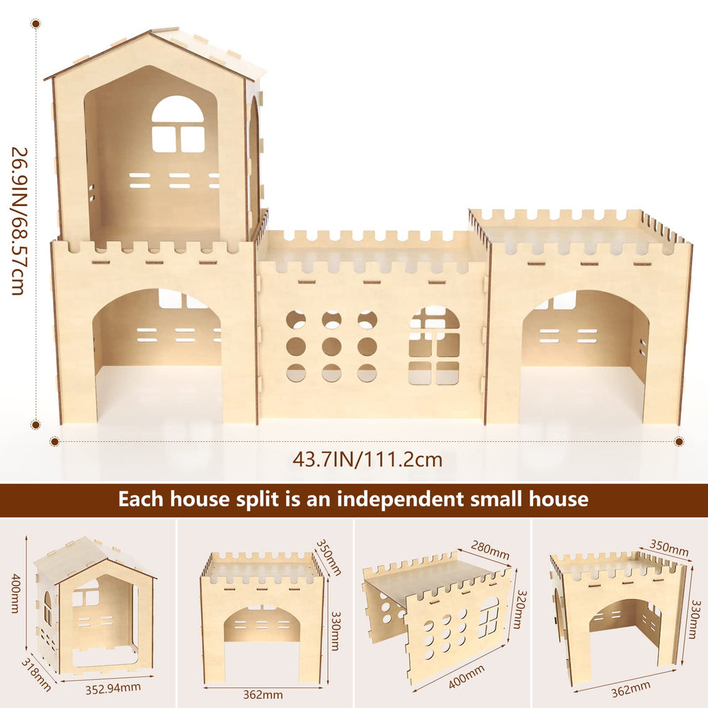 Woiworco rabbit castle interior highlights four-house layout for safe exploration