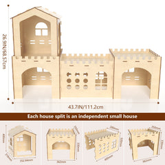 Woiworco rabbit castle interior highlights four-house layout for safe exploration
