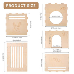 Woiworco wooden rabbit hideout interior shows roomy 40x28x28 cm space for lounging.
