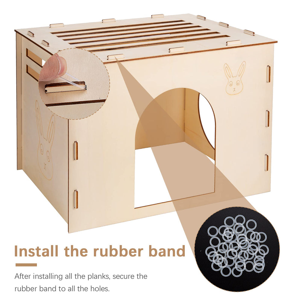 Woiworco wooden rabbit hideout material poplar plywood emphasizes durable, natural feel.