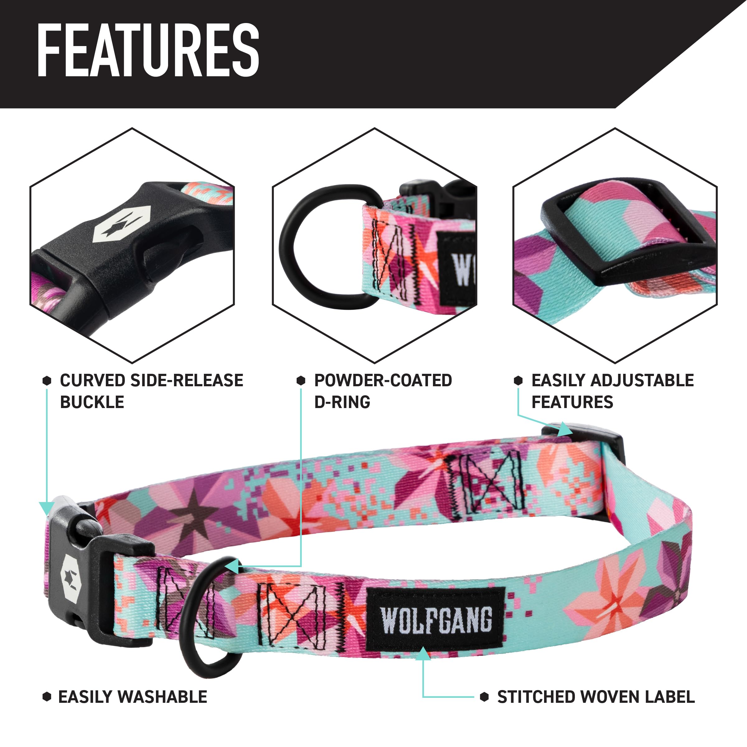 Wolfgang adjustable fit collar demonstrates secure comfortable daily wear