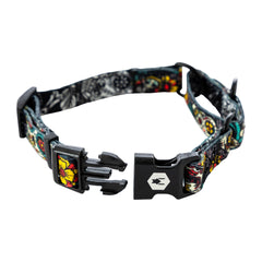 Wolfgang Collar welded steel D-ring closeup highlights strong attachment point for leashes.