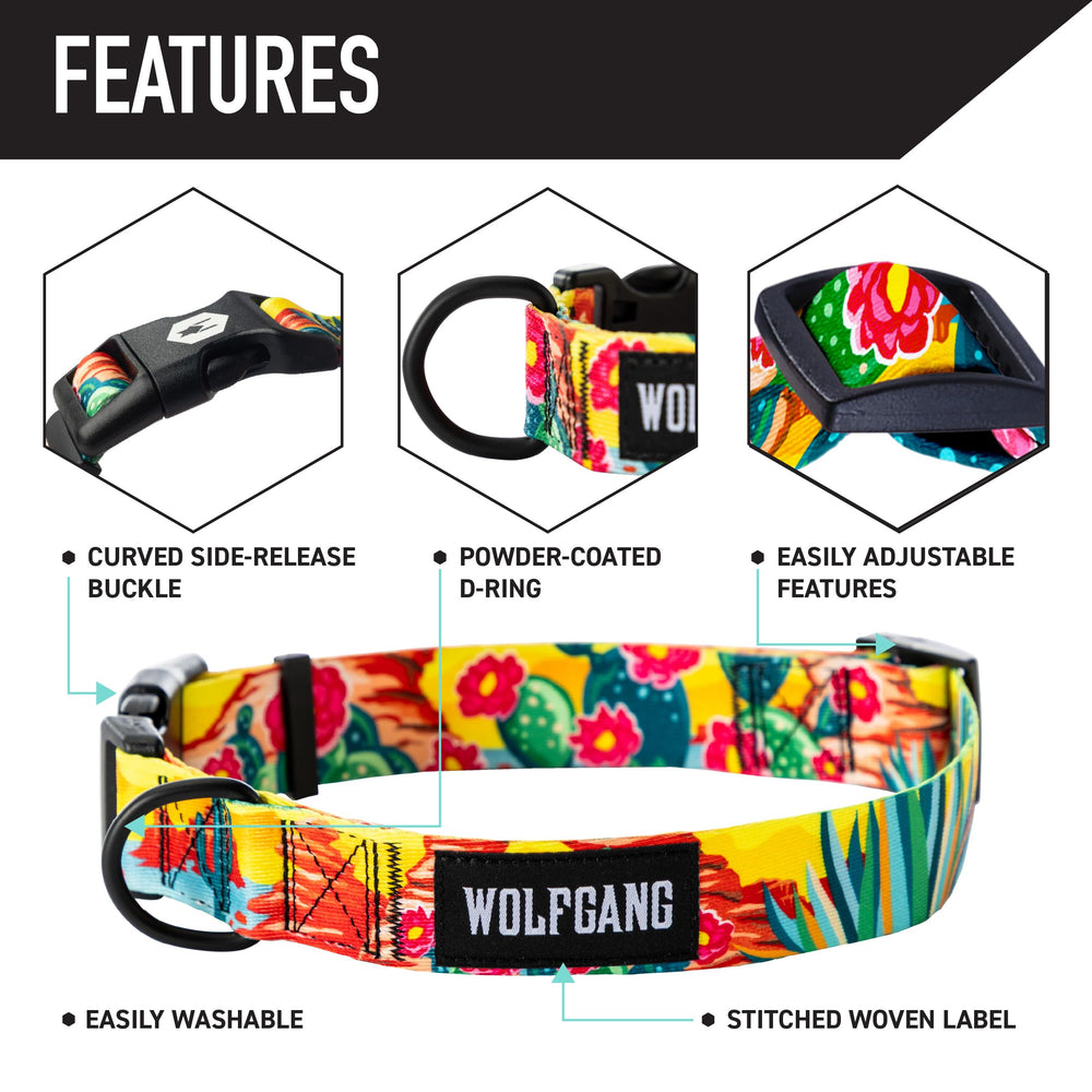 Wolfgang D-ring close-up on heavy-duty collar, reinforced with welded steel for reliable leash attachment.