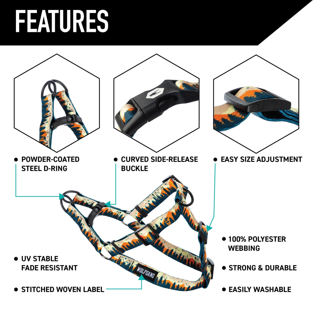 Wolfgang Heavy Duty Harness D-ring sturdy attachment for secure leash, reliable control.