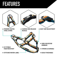 Wolfgang Heavy Duty Harness D-ring sturdy attachment for secure leash, reliable control.