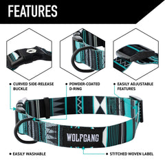 Wolfgang Heavy Duty Martingale Collar WesternSky Small D-ring detail ensures secure leash attachment