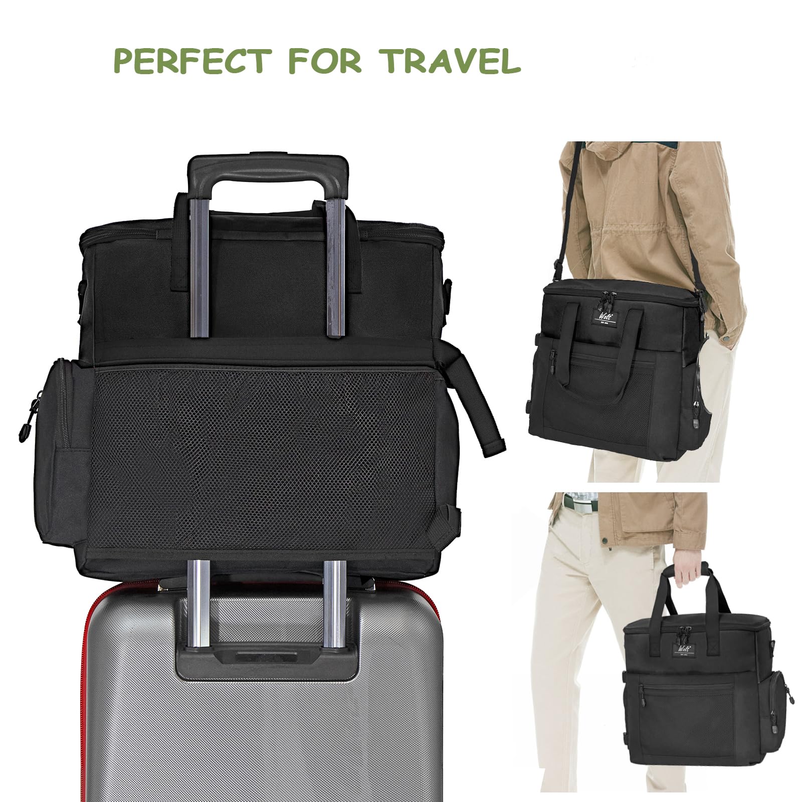 WOLT dog travel bag carry options demonstrate versatile hands-free use