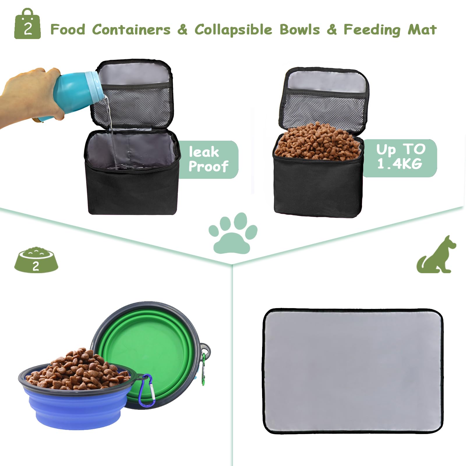 WOLT water-resistant place mat protects surfaces during dog breaks