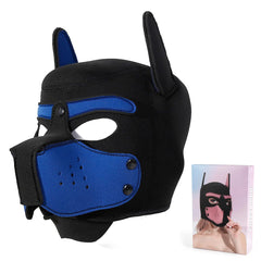 Womalen puppy hood showing removable mouth mask for meals without removal.