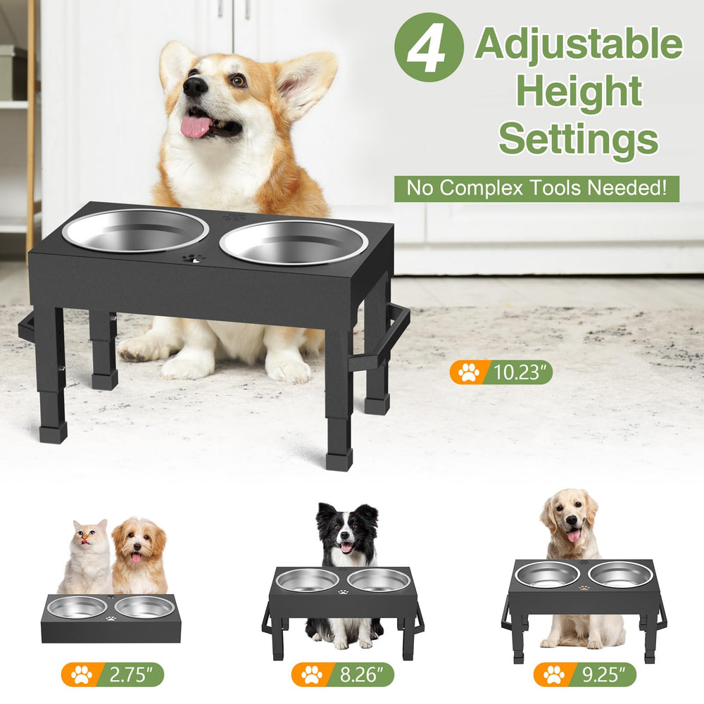 Womnwomn elevated dog bowls stand dimensions fit various dog sizes and room layouts