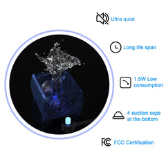 Wonder Creature cat fountain LED window; easy monitoring of water shortage.