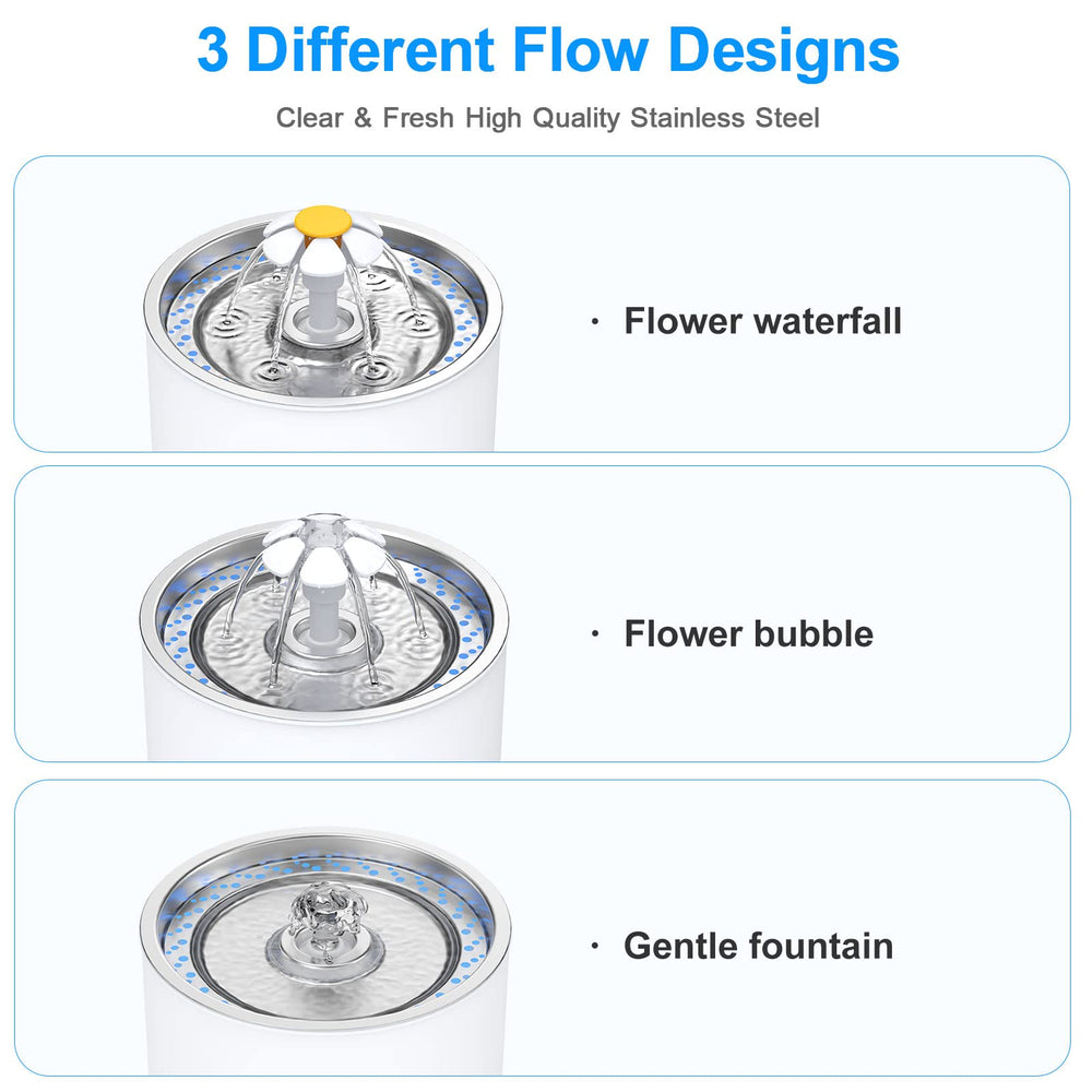 Wonder Creature cat water fountain quiet pump ensures peaceful operation at home.