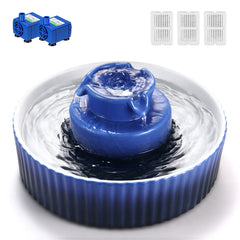Wonder Creature ceramic cat water fountain front view promotes hydration with flowing water.