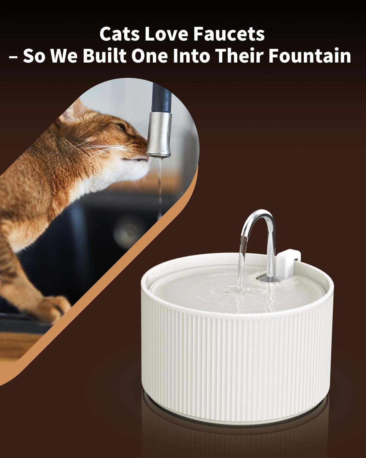 Wonder Creature ceramic cat water fountain quiet pump keeps living spaces calm.