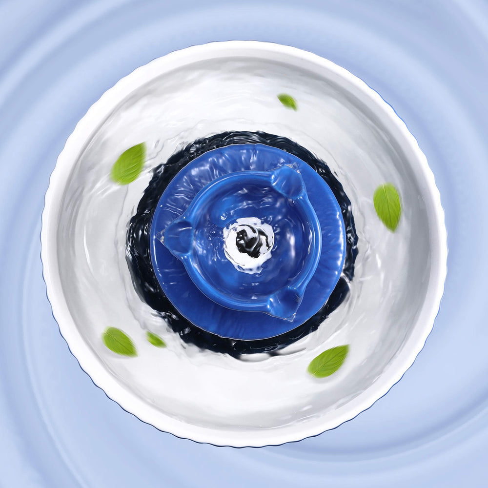 Wonder Creature ceramic cat water fountain whisper-quiet pump offers peaceful household use.