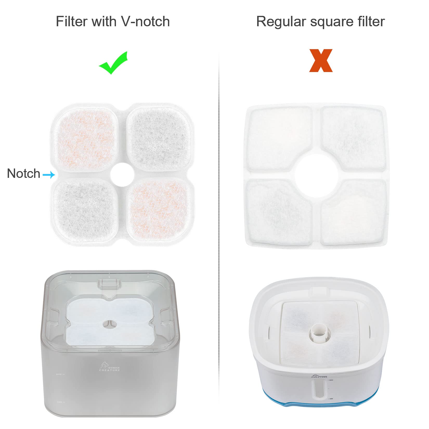 Wonder Creature Crystal Cat Water Fountain easy disassembly for quick cleaning.