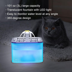 Wonder Creature Crystal Cat Water Fountain transparent base lets you monitor water level at a glance