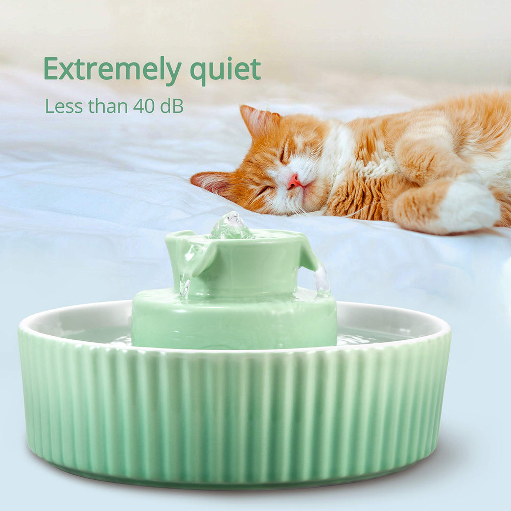 Wonder Creature Cupcake fountain green color complements indoor decor and pet hydration.