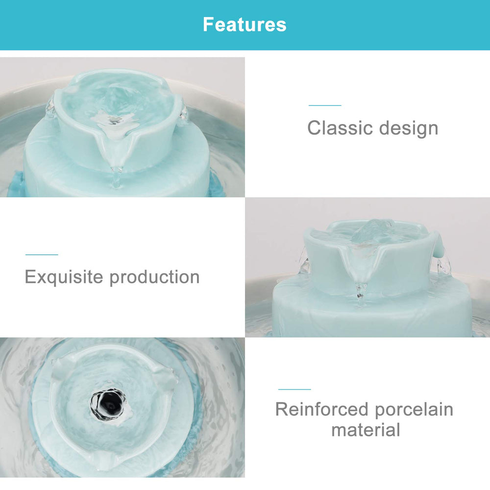 Wonder Creature Cupcake fountain pumps close-up shows dual ultra-quiet performance.