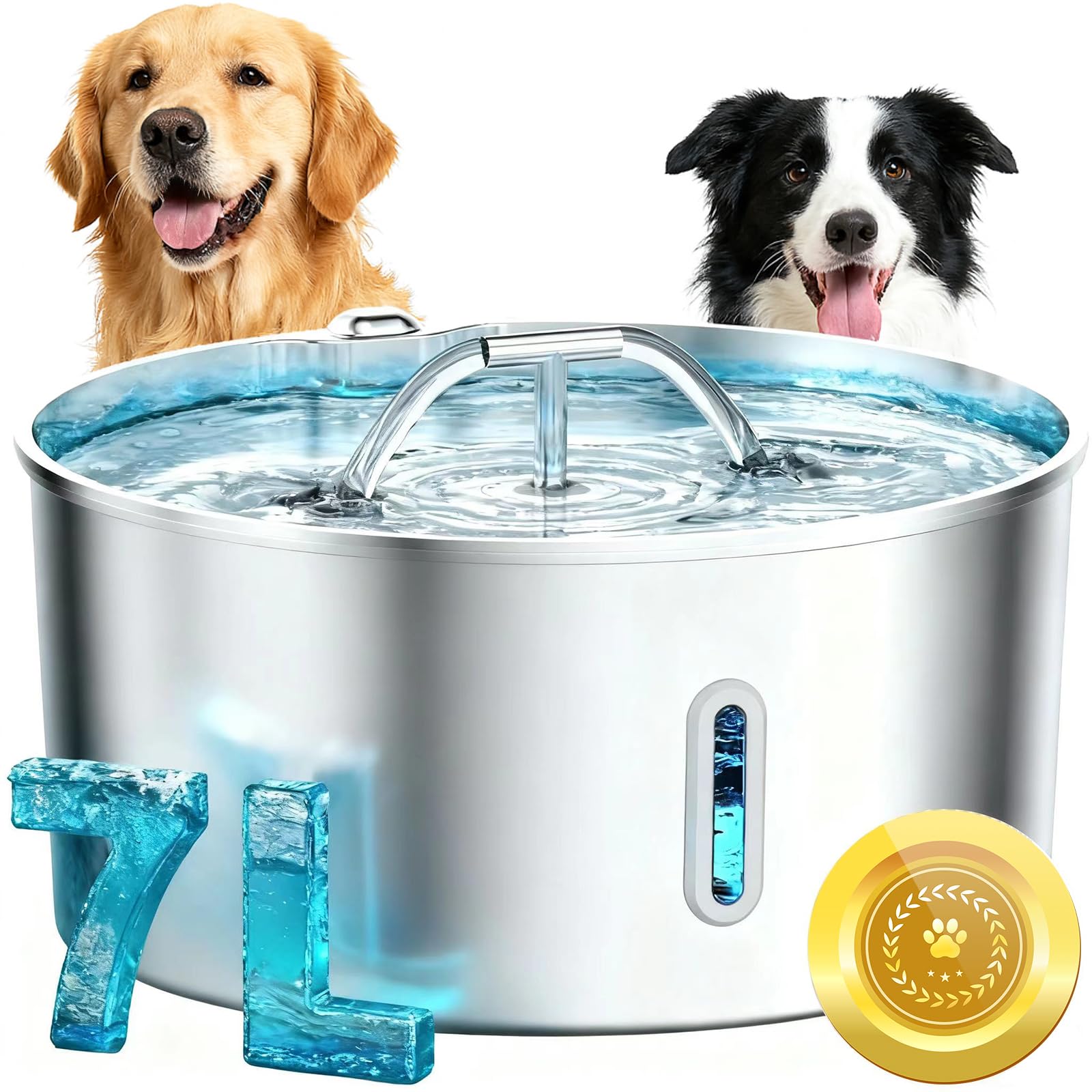 Wonder Creature dog water fountain 7L tank full keeps large pets hydrated while you’re away.