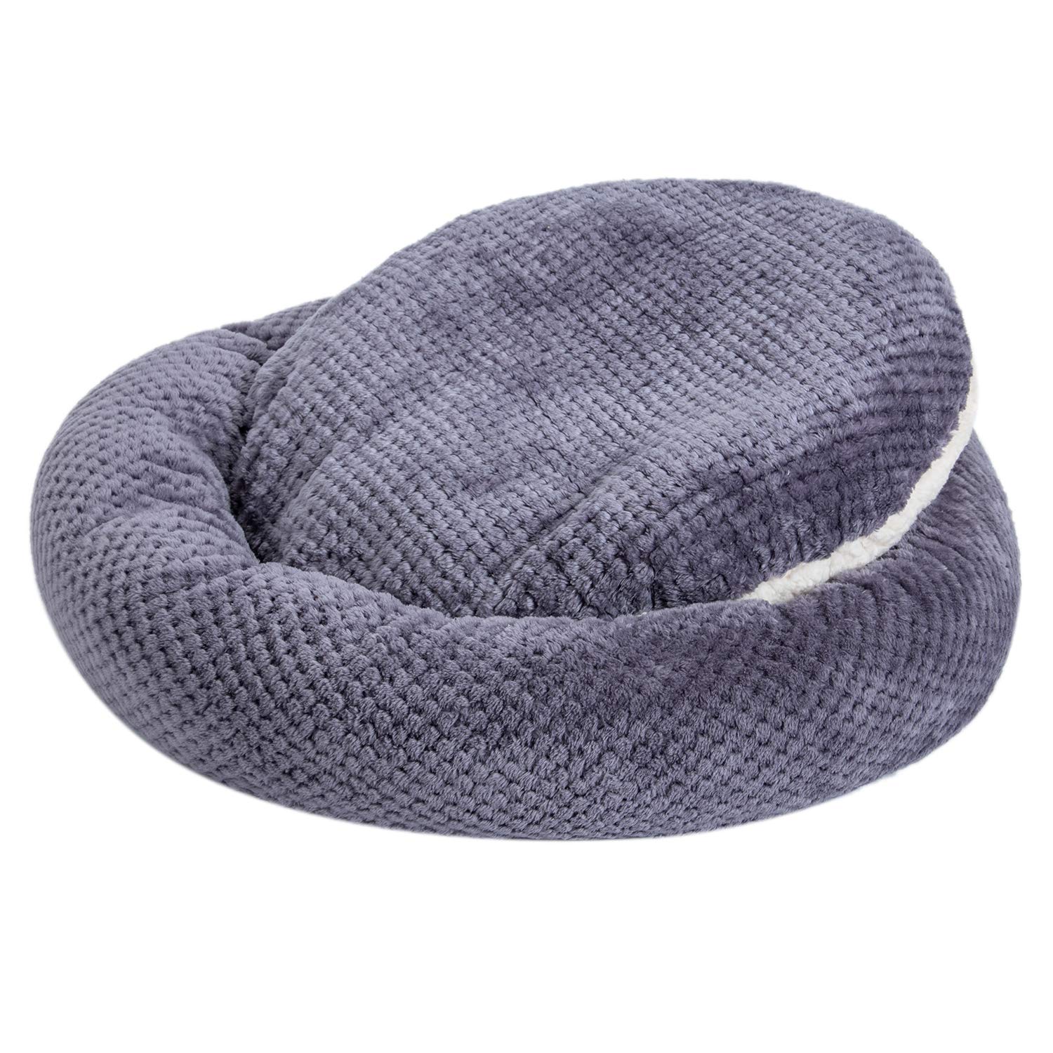 WONDER MIRACLE fuzzy deluxe bed plush-fabric closeup shows cozy texture for pets.