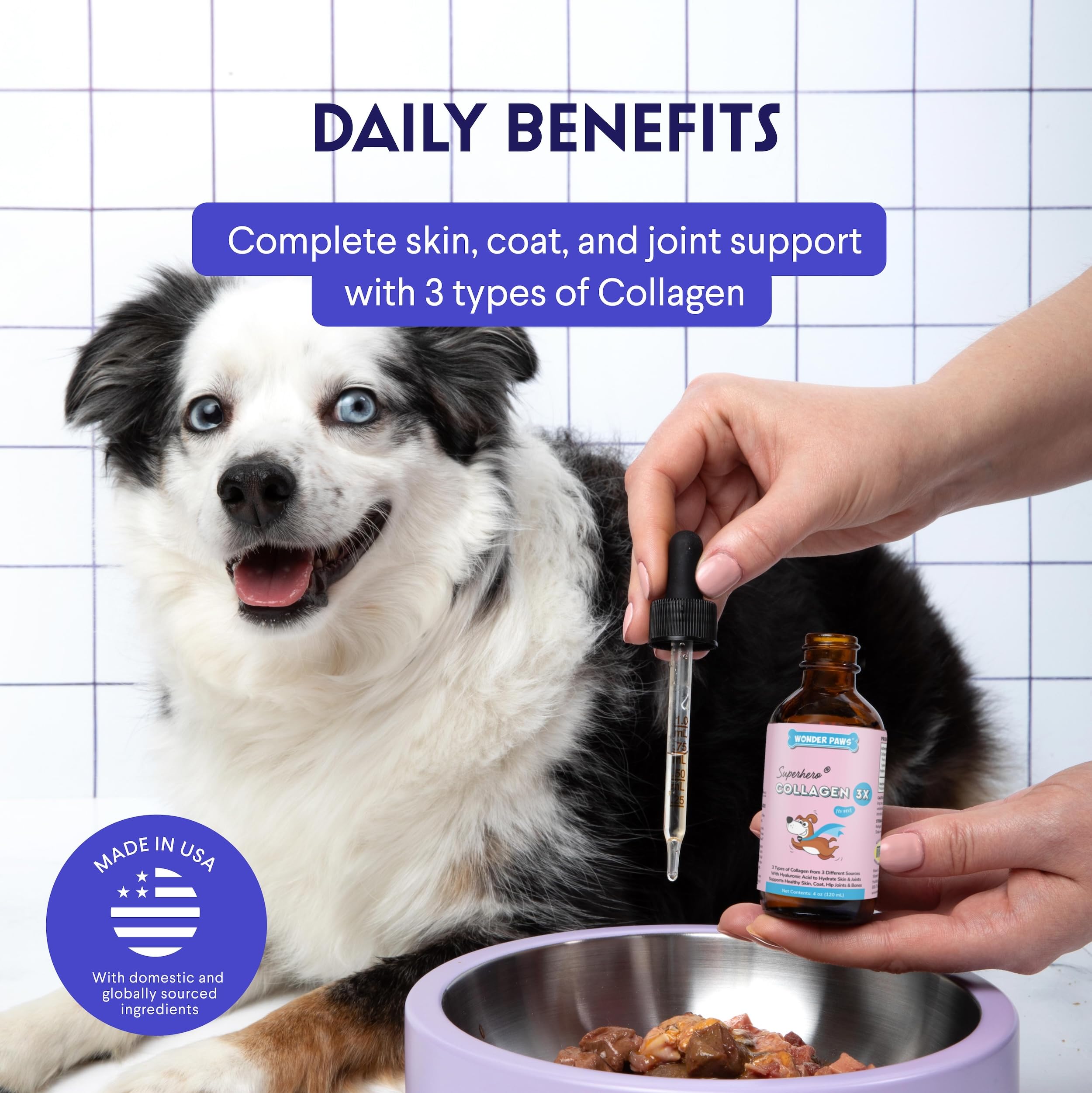 Wonder Paws collagen for dogs joint mobility image hints improved movement