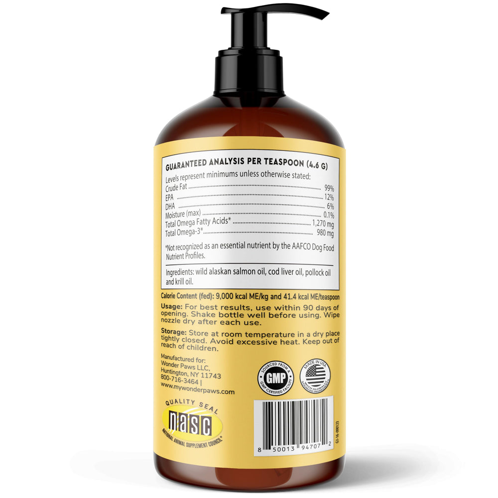 Wonder Paws Fish Oil skin-relief photo shows may reduce itching and irritation
