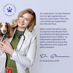 Wonder Paws liquid collagen drops shows easy dosing for daily canine wellness