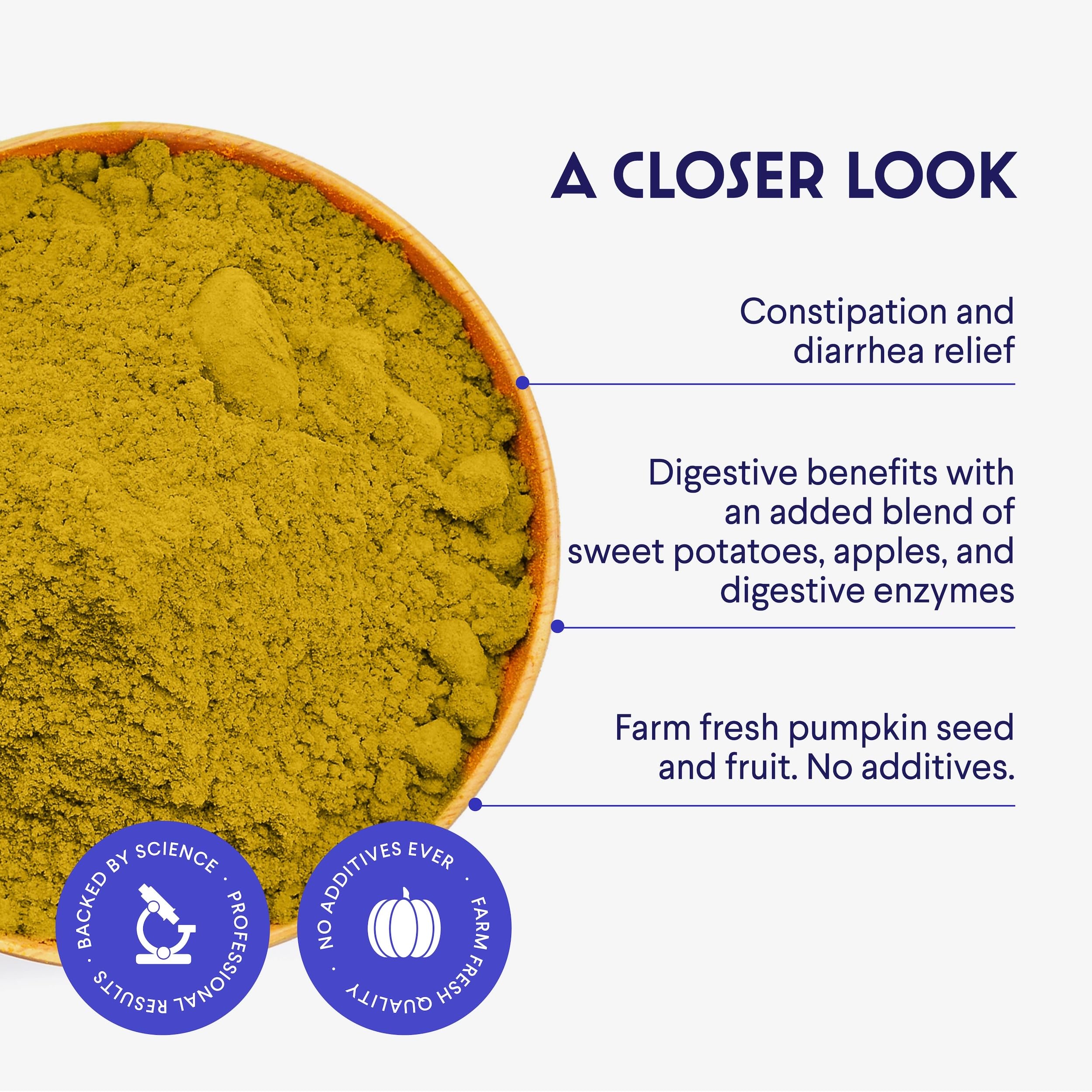 Wonder Paws pumpkin with apples and sweet potato for digestion support.