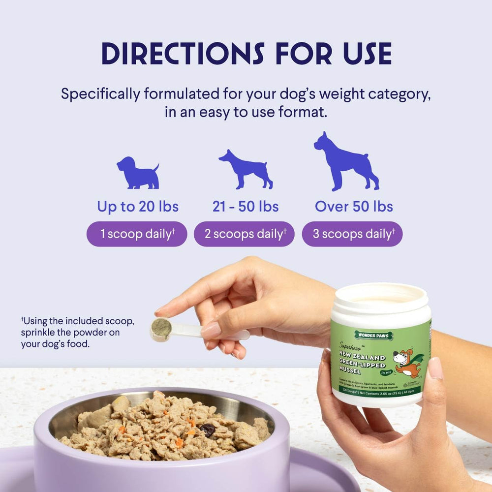Wonder Paws packaging label indicating New Zealand-sourced ingredients