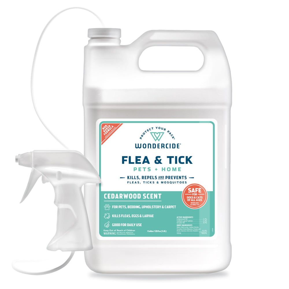 Wondercide cedarwood spray bottle for pets and home with natural pest control benefits.
