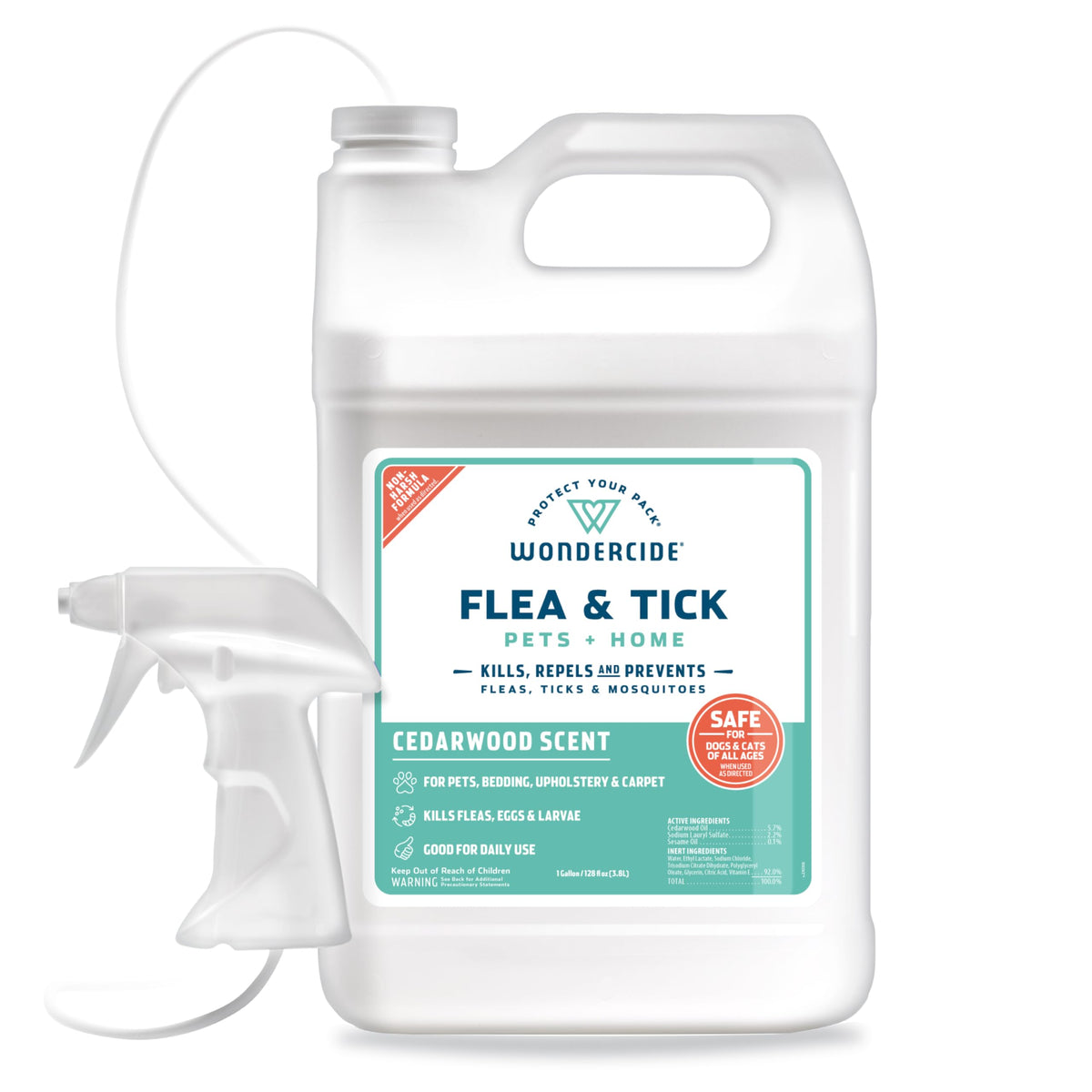 Wondercide cedarwood spray bottle for pets and home with natural pest control benefits.