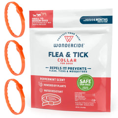 Wondercide dog collar 3-pack packaging highlights plant-powered flea and tick repellency for pets
