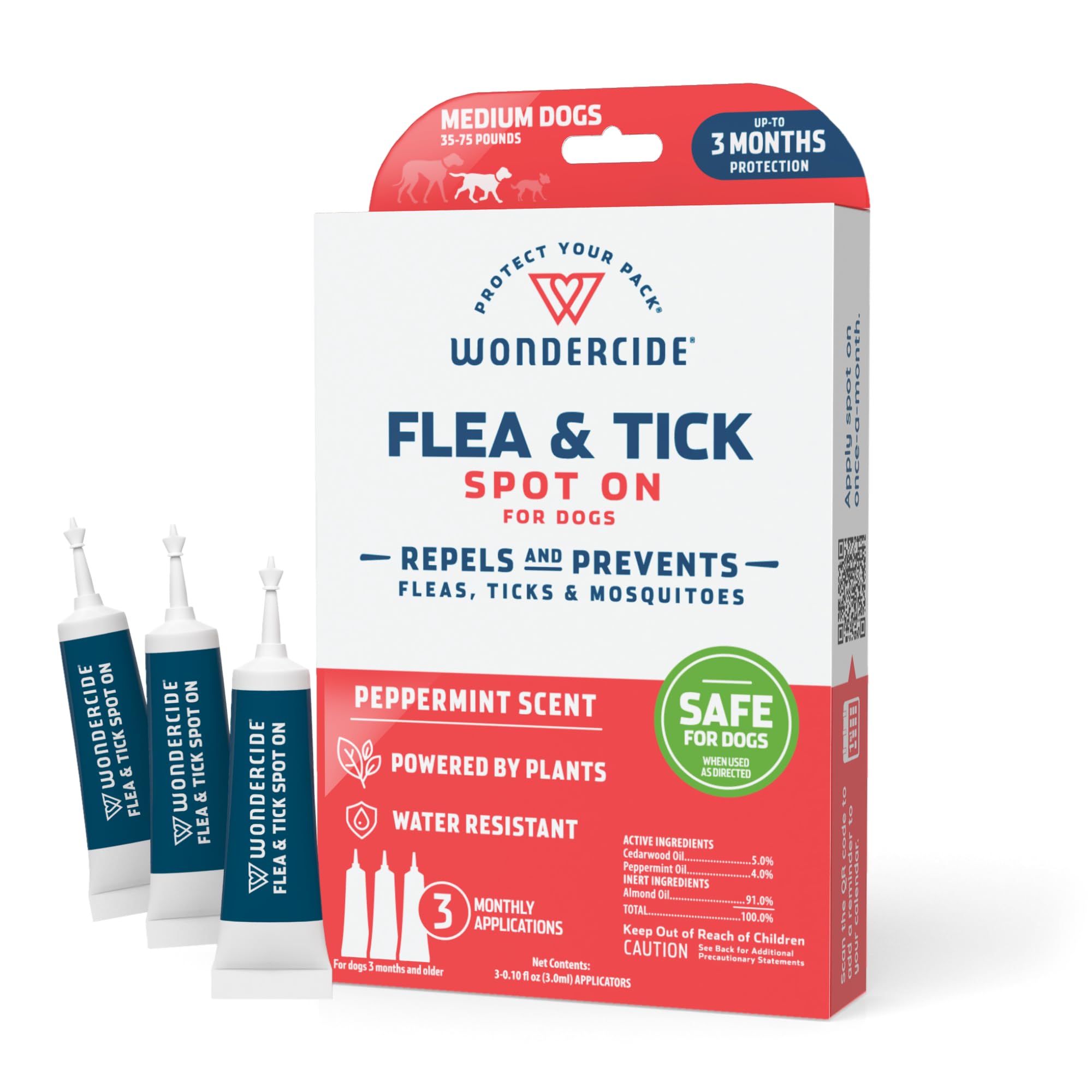 Wondercide Flea & Tick Dog Spot On bottle ready for natural protection against pests.