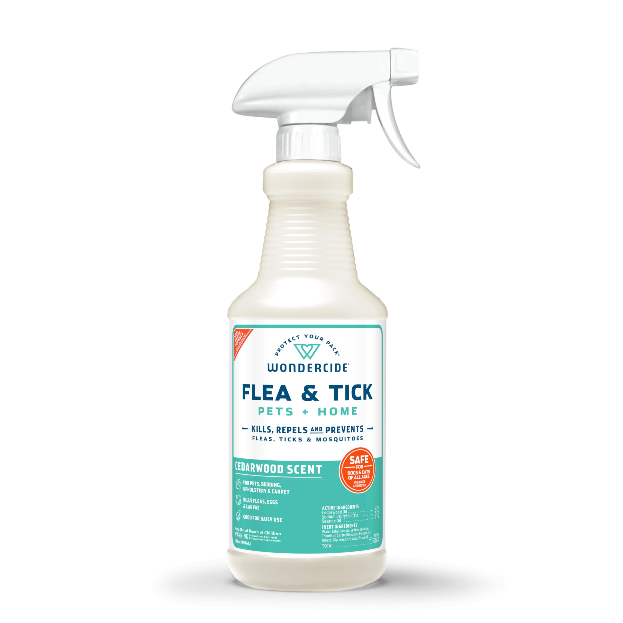 Wondercide flea tick mosquito spray bottle ready for quick use and protection