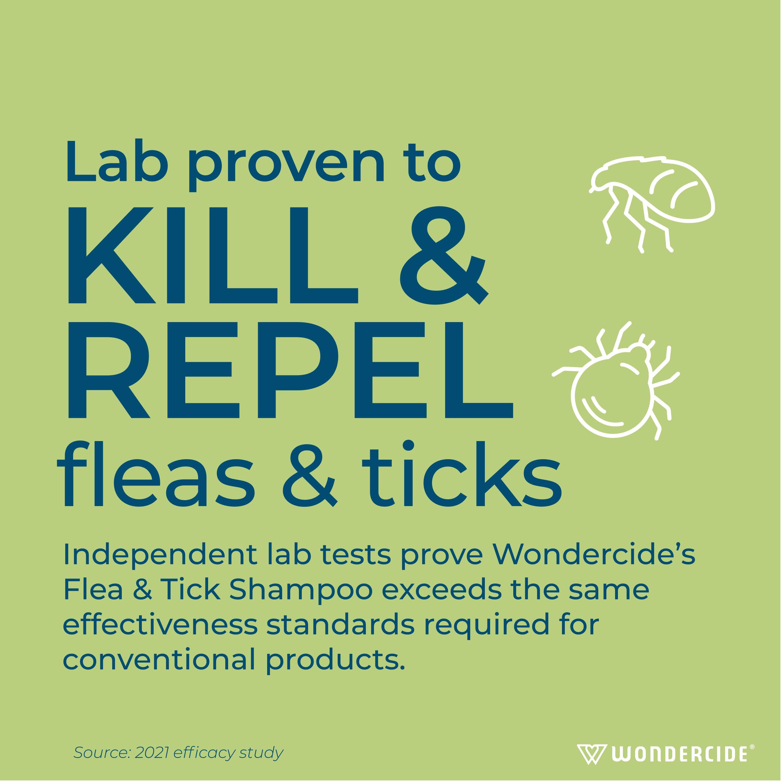 Wondercide flea-tick shampoo hands rinsing shows thorough wash and clean rinse capability.
