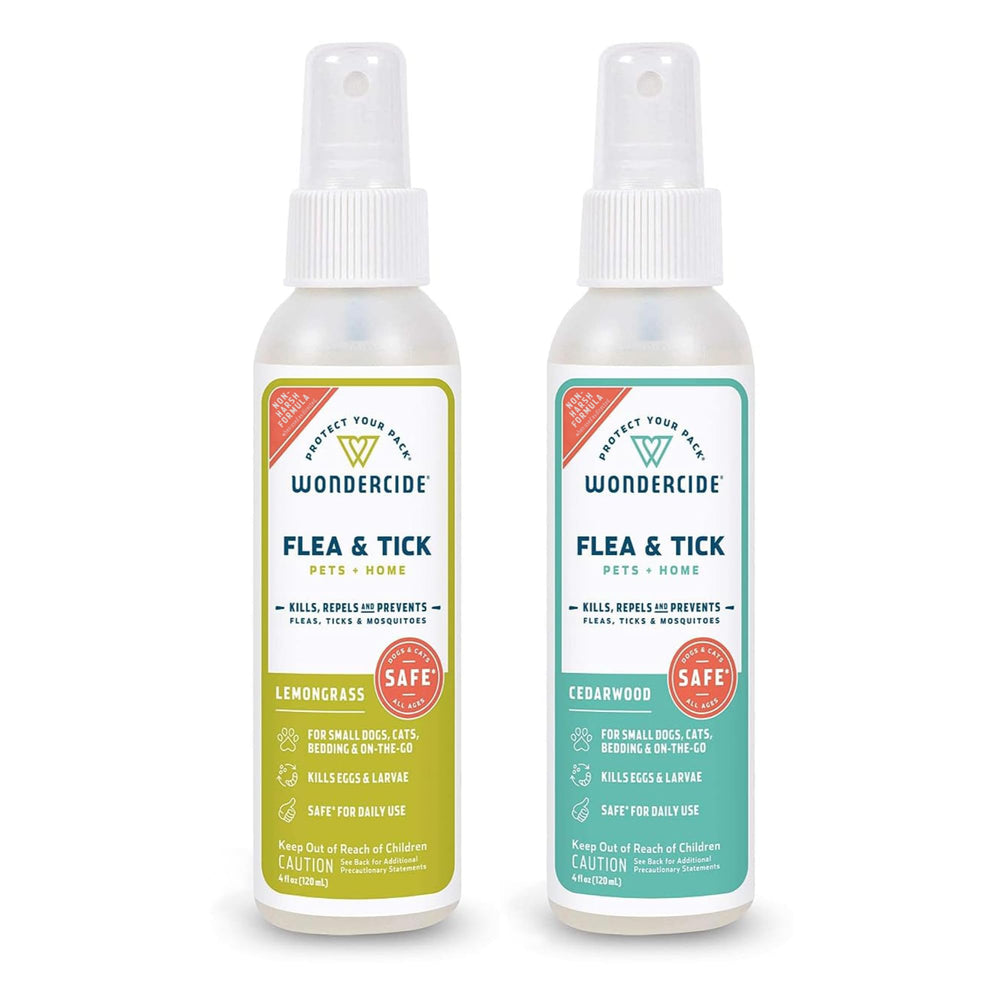 Wondercide flea-tick spray for dogs and cats in action on fur