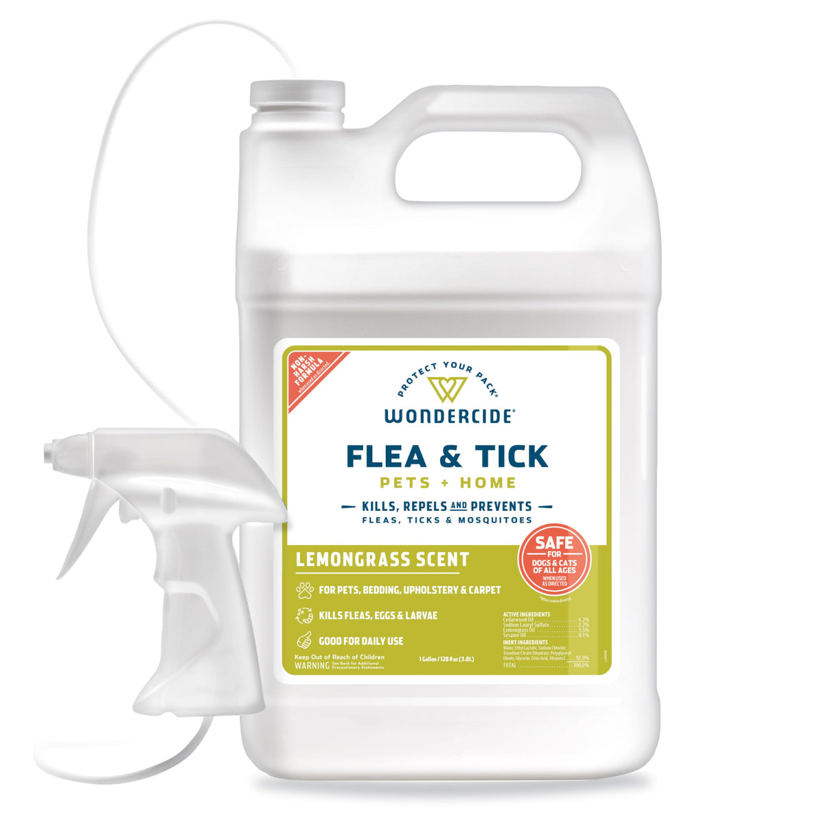 Wondercide lemongrass spray bottle for pets killing and repelling fleas and ticks