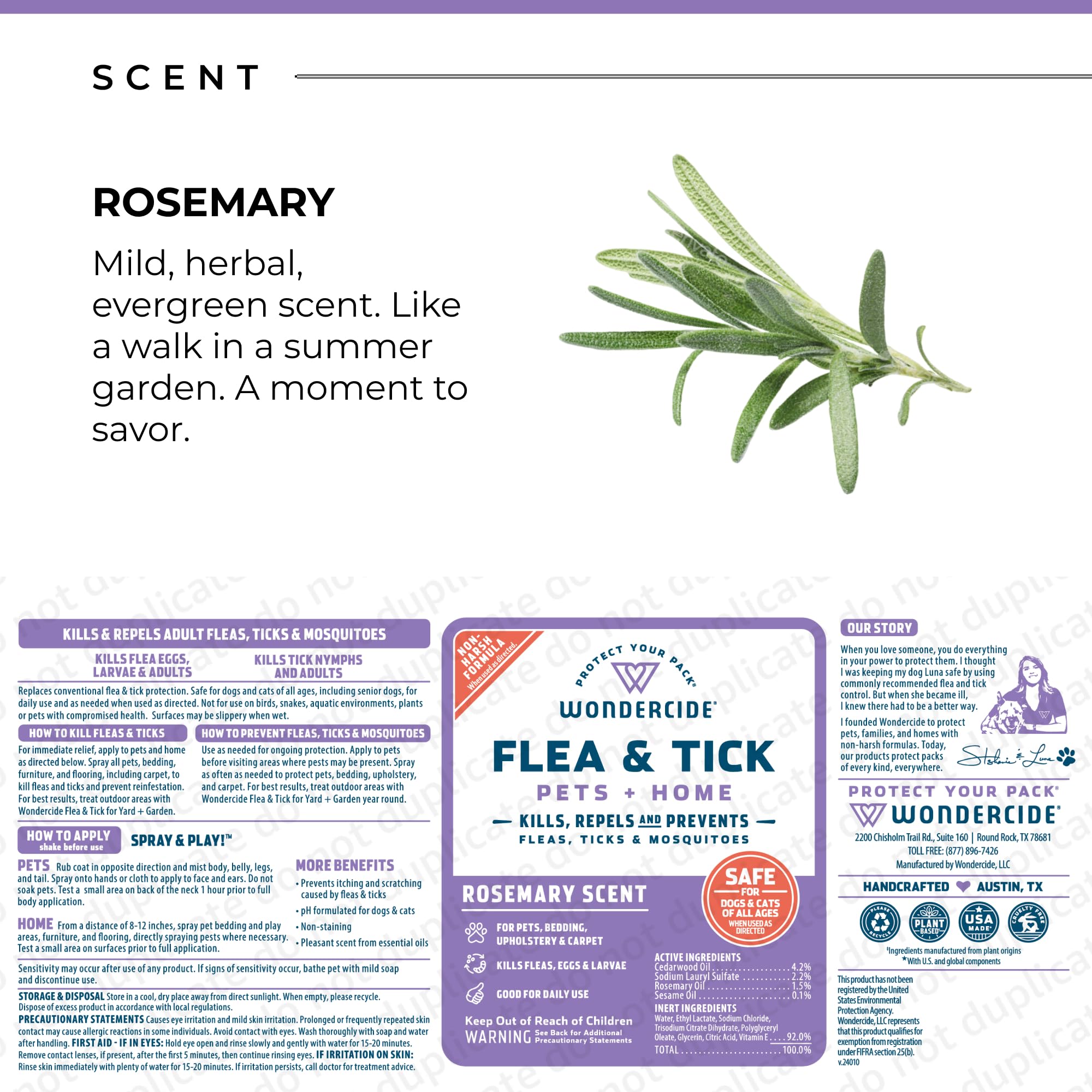 Wondercide Rosemary product is USA-made and cruelty-free.