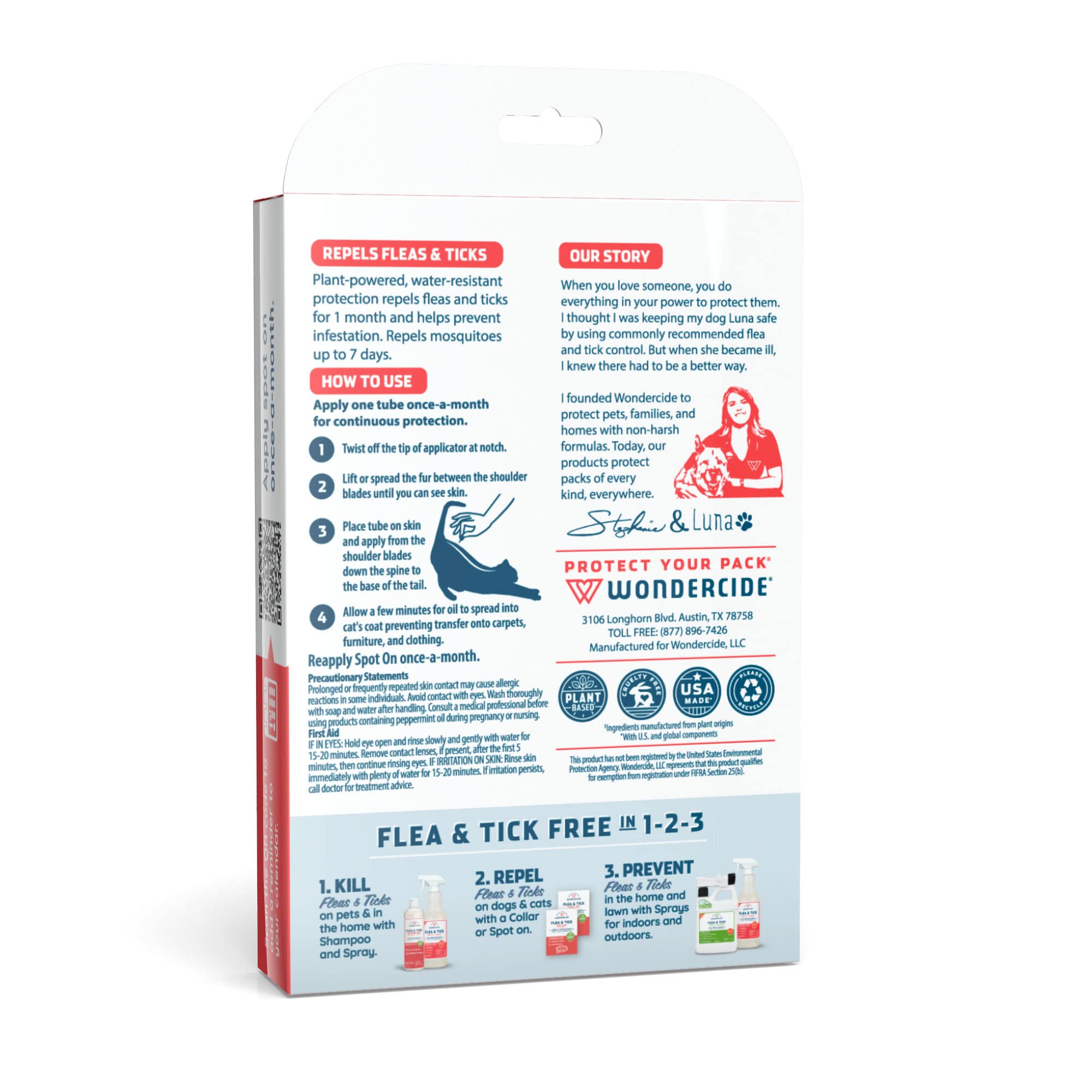 Wondercide triple-tube package showing three 0.03 oz tubes for ongoing protection.