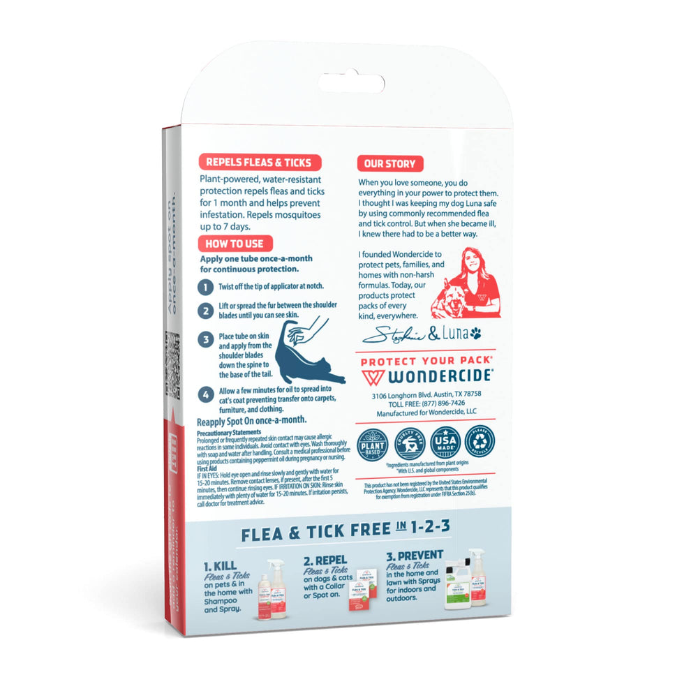 Wondercide triple-tube package showing three 0.03 oz tubes for ongoing protection.