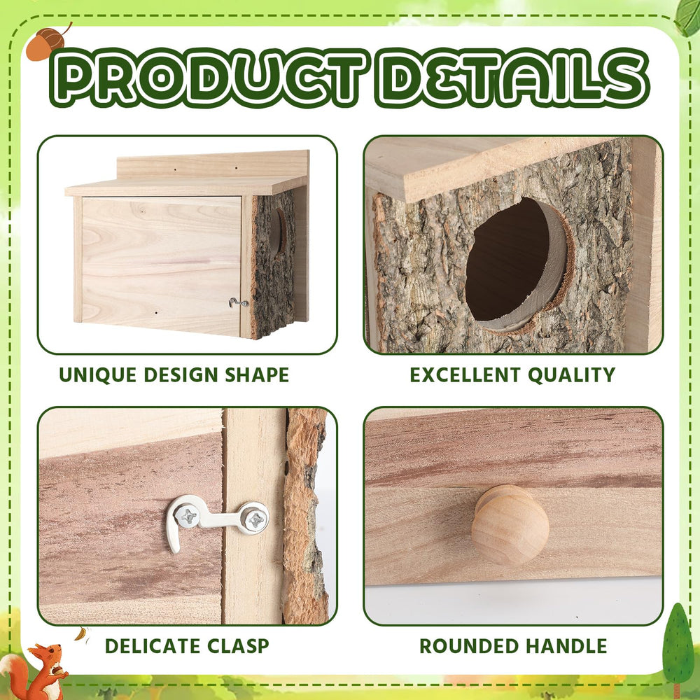 Wonderjune squirrel nesting box open front; simple cleaning and quick maintenance
